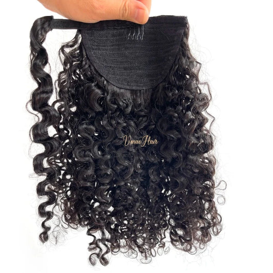 VMAE 100g Virgin Raw Cuticle Aligned Afro Kinky Curly Ponytails Wrap Around Drawstring Ponytail Human Hair Extensions