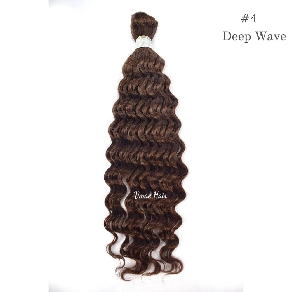 VMAE Brazilian Wholesale Hair Vendor Unprocessed Human Braiding Hair Bulk No Weft Virgin Deep Wave Bulk Braiding Human Hair