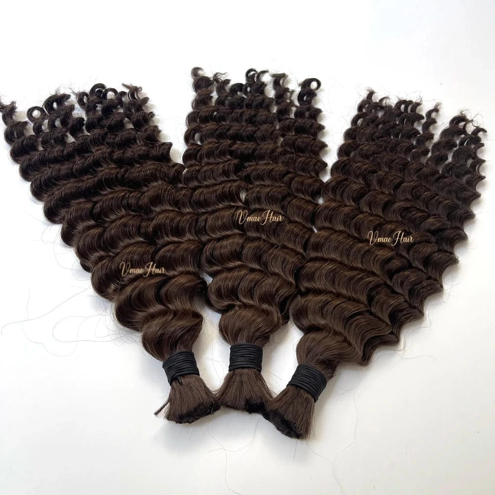 VMAE Brazilian Wholesale Hair Vendor Unprocessed Human Braiding Hair Bulk No Weft Virgin Deep Wave Bulk Braiding Human Hair
