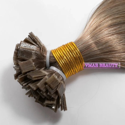 VMAE Cuticle Aligned European Hair Blonde 613 60 Brown I Tips Flat Tip Virgin Kreatin K Tip Hair Extensions Human Hair