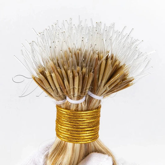 VMAE Cuticle Aligned European Highlight Color Blonde 613 60 1001 Remy Kreatin I Tip Plastic Tip Nano Hair Extensions Human Hair
