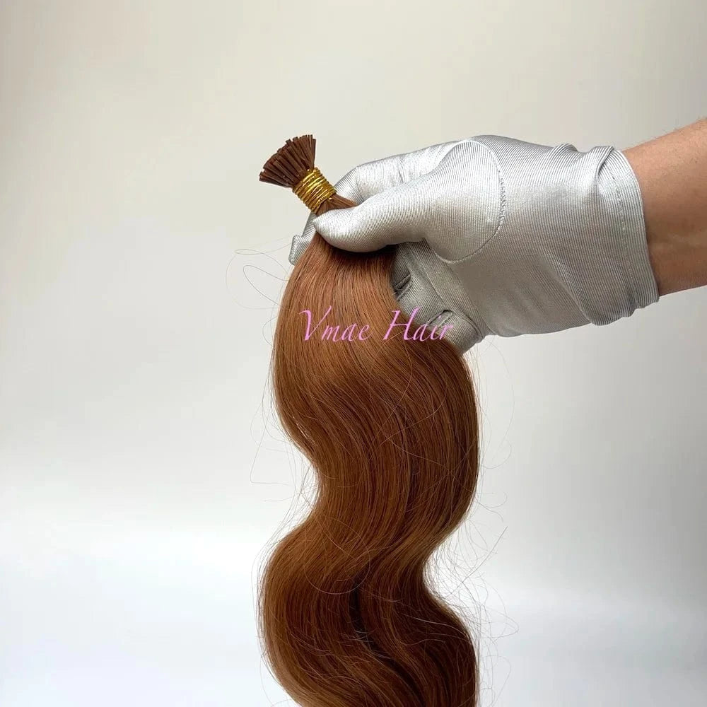 VMAE Cuticle Aligned Raw European Hair Remy Grade Wavy Blonde 30 I Tips Body Wave Kinky Curly Style Virgin I Tip Extensions