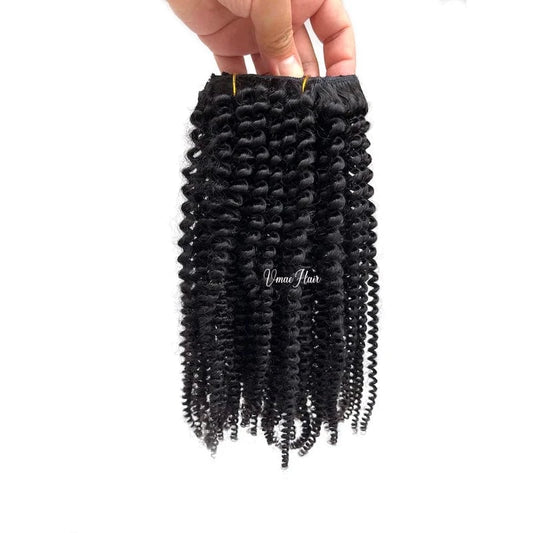 VMAE High Quality Factory Directly Virgin Cuticle Aligned Hair Clips Remy Human Extensions Clip In Kinky Clip Ins 4a 4b 4c Hair