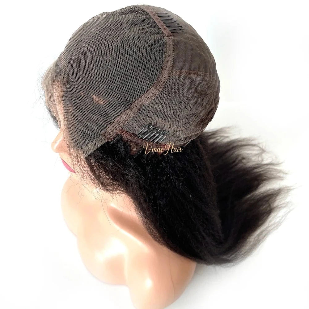 VMAE INDIAN Unprocessed Virgin Raw Coarse Kinky Straight Curly 5*5 HD Lace Frontal Human Hair Wig Lace Front Wigs for Black Wome
