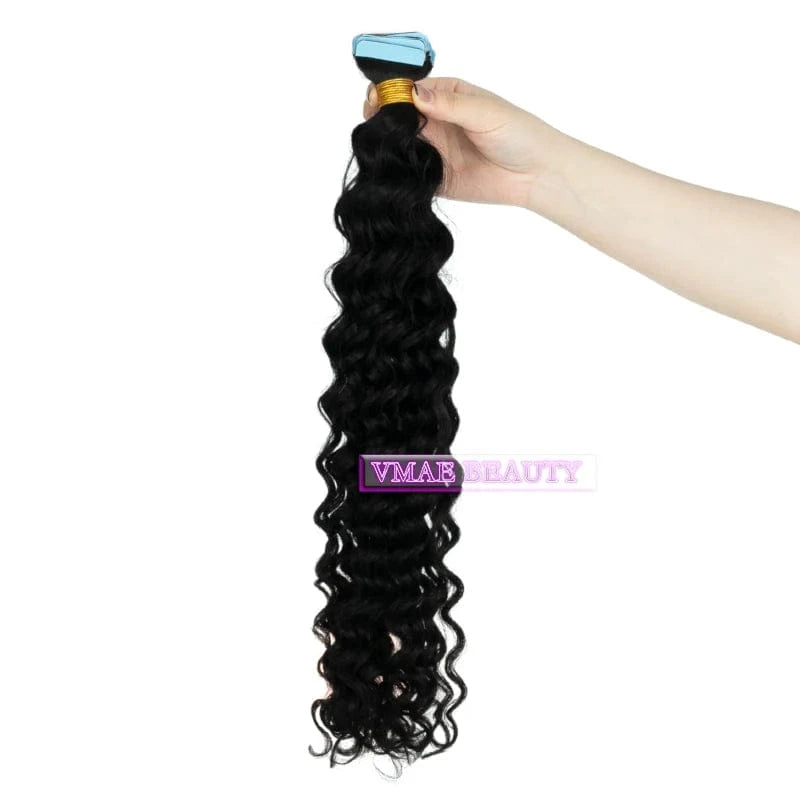 Vmae Injected Virgin Remy Cuticle Aligned Body Wave Kinky Curly Straight Raw Tape Ins Invisible Tape In Extensions Human Hair