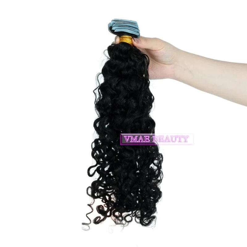 Vmae Injected Virgin Remy Cuticle Aligned Body Wave Kinky Curly Straight Raw Tape Ins Invisible Tape In Extensions Human Hair