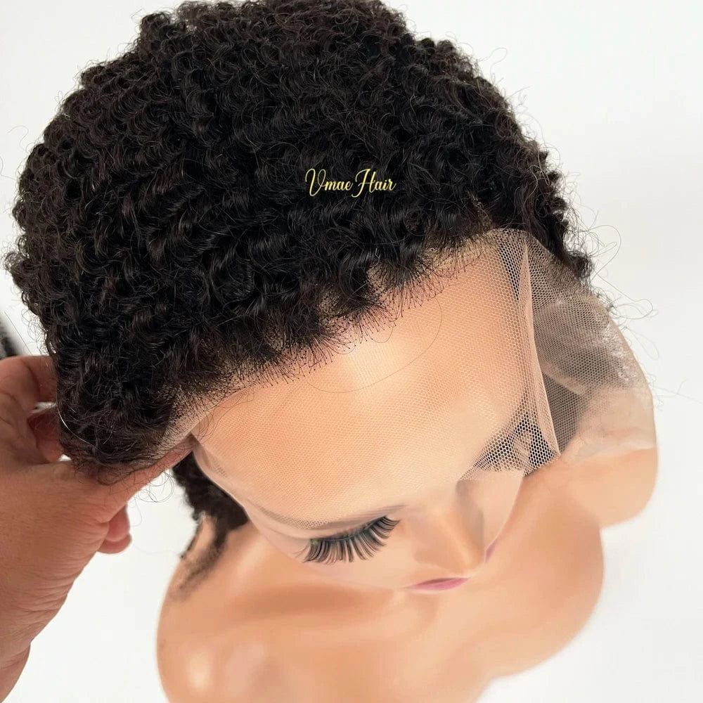 VMAE Raw Afro Kinky Curly Wavy Bundles Human Hair with Frontal and Closure Cuticle Aligned Hair 13x6 HD Lace Frontal