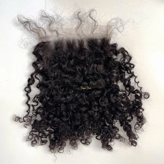 VMAE Raw Afro Kinky Curly Wavy Bundles Human Hair with Frontal and Closure Cuticle Aligned Hair HD Lace Closure