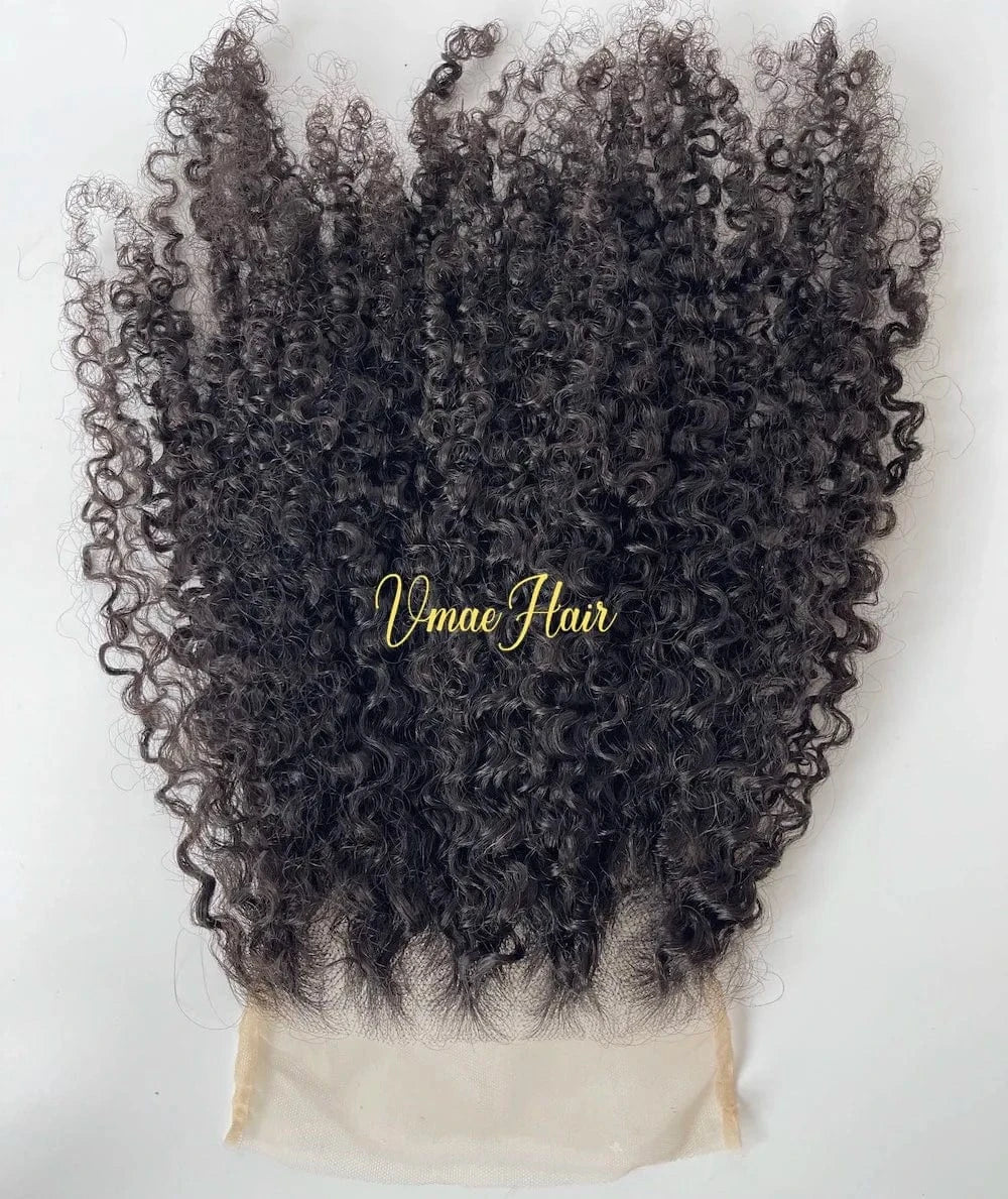 VMAE Raw Afro Kinky Curly Wavy Deep Water Wave Cuticle Aligned Hair HD Lace Closure Human Hair Bundles with Frontal and Closure