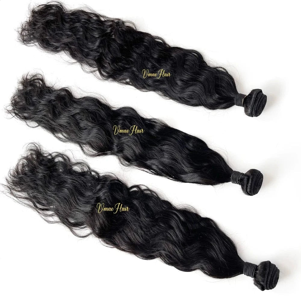 VMAE Remy Full Cuticle Aligned Hair Weft Water Wave Deep Wavy Brazilian Human Hair Bundles Raw Mink Virgin Extensions