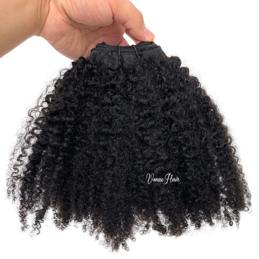 VMAE Remy Mongolian Wholesale Unprocessed Raw Weft Bundles Human Hair Afro Kinky Curly Human Hair Extensions