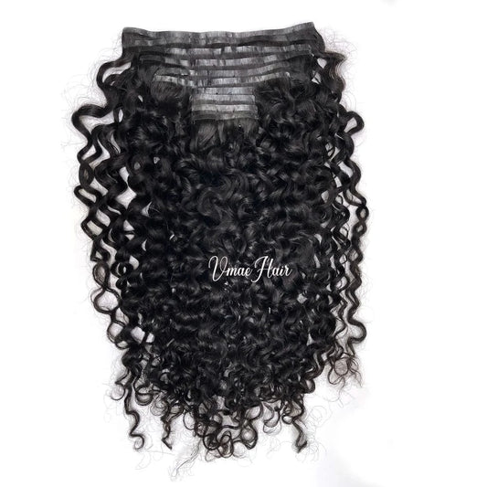 VMAE Seamless clip ins Indian Raw Cuticle Aligned more invisible soft clip in with thinner edge Human Hair Extensions