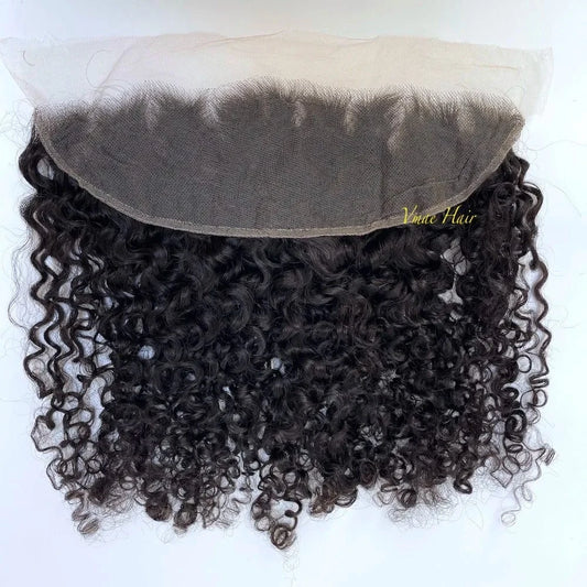 VMAE Wholesale 13*4 Afro Kinky Curly Cuticle Aligned Raw Vietnamese Human Hair Transparent HD Lace Frontal