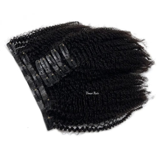 VMAE Wholesale 4B 4C Afro Kinky Curly Hair Extension Vietnamese Raw Cuticle Aligned Seamless PU Invisible Clip Ins Wave Style