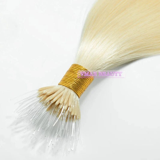 VMAE Wholesale Cuticle Aligned European Hair Blonde 613 60 1001 Remy Kreatin I Tip Plastic Tip Nano Hair Extensions Human Hair