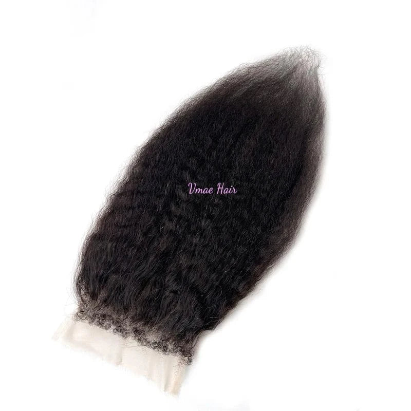 VMAE Wholesale Cuticle Aligned Raw Vietnamese Hair Afro Kinky Curly Transparent 5*5 HD Lace Closure Human Virgin Extensions