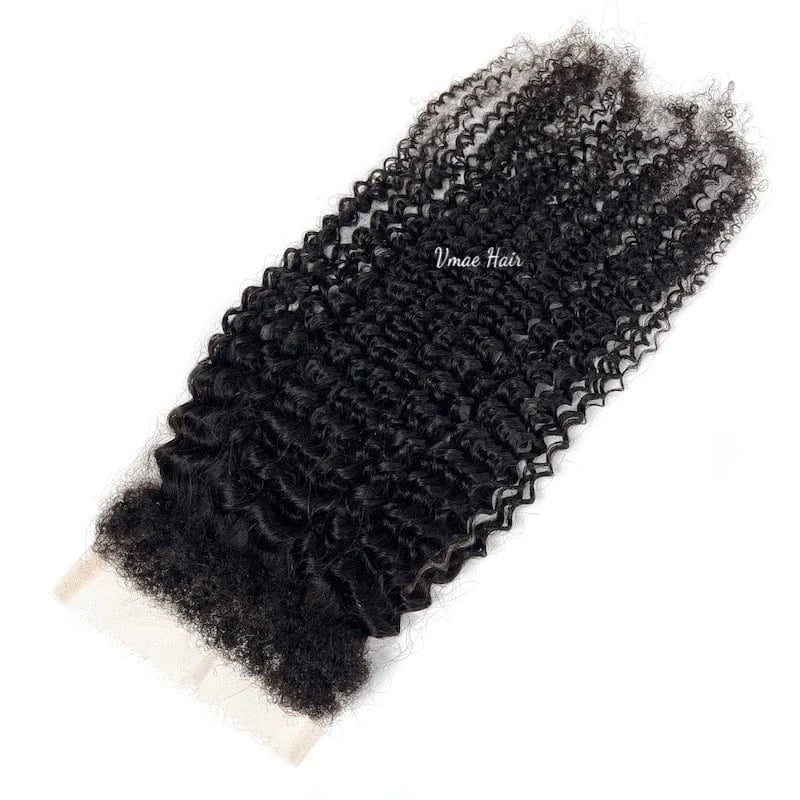 VMAE Wholesale Cuticle Aligned Raw Vietnamese Hair Afro Kinky Curly Transparent 5*5 HD Lace Closure Human Virgin Extensions