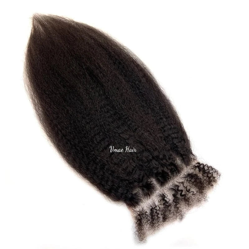 VMAE Wholesale Cuticle Aligned Raw Vietnamese Hair Coarse Kinky Straight Transparent 5*5 HD Lace Closure Human Virgin Extensions