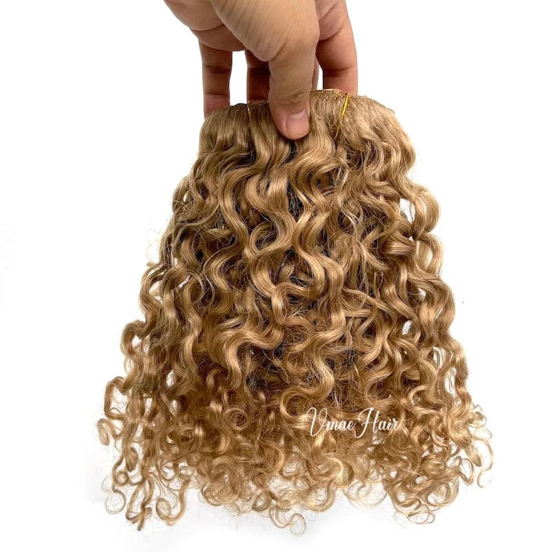 VMAE Wholesale Russian Raw Cuticle Aligned 27 613 Blonde 3B 3C Deep Curly Virgin Hair Clip In Extensions 100human Hair