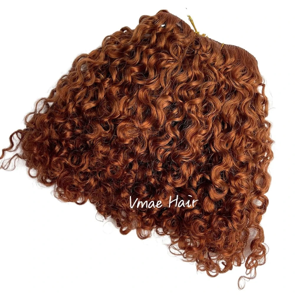 VMAE Wholesale Russian Raw Cuticle Aligned Blonde Afro Deep Kinky Curly Virgin Hair Clip In Extensions 100human Hair