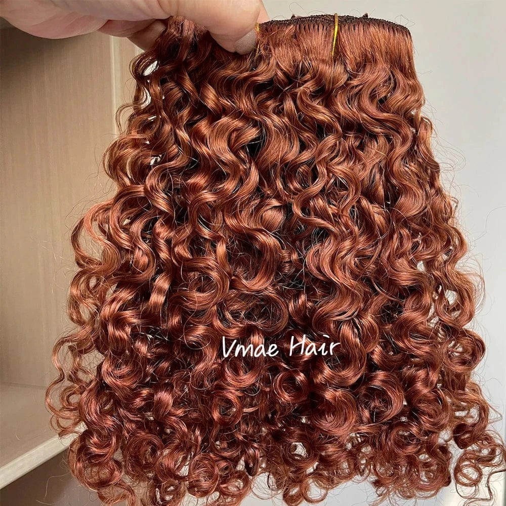 VMAE Wholesale Russian Raw Cuticle Aligned Blonde Afro Deep Kinky Curly Virgin Hair Clip In Extensions 100human Hair