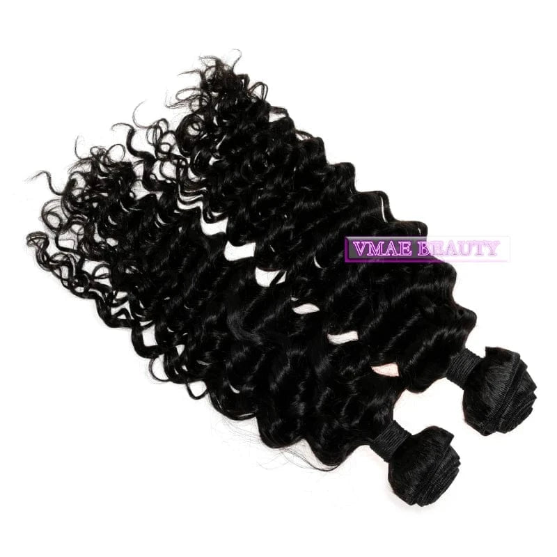 VMAE Wholesale Unprocessed Raw Water Wave Deep Wavy Cuticle Aligned Hair Weft Bundles Brazilian Human Hair Bundles Extensions