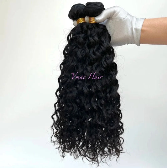 VMAE Wholesale Unprocessed Raw Water Wave Deep Wavy Cuticle Aligned Hair Weft Bundles Brazilian Human Hair Bundles Extensions