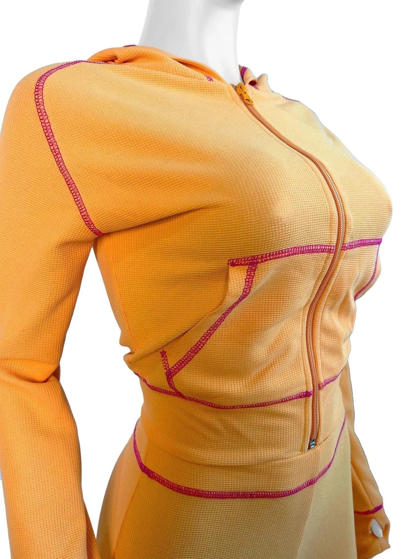 Waffle Texture Striped Women's Set Hooded Tops+Flare Pants Suits 2024 Autumn Casual Street Baddie 2 Piece Sets