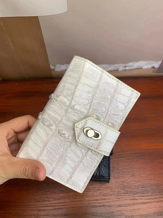 Wallet Large Capacity With Crocodile Texture And Hasp Closure For Everyday Classic Style - SN Wigs & More
