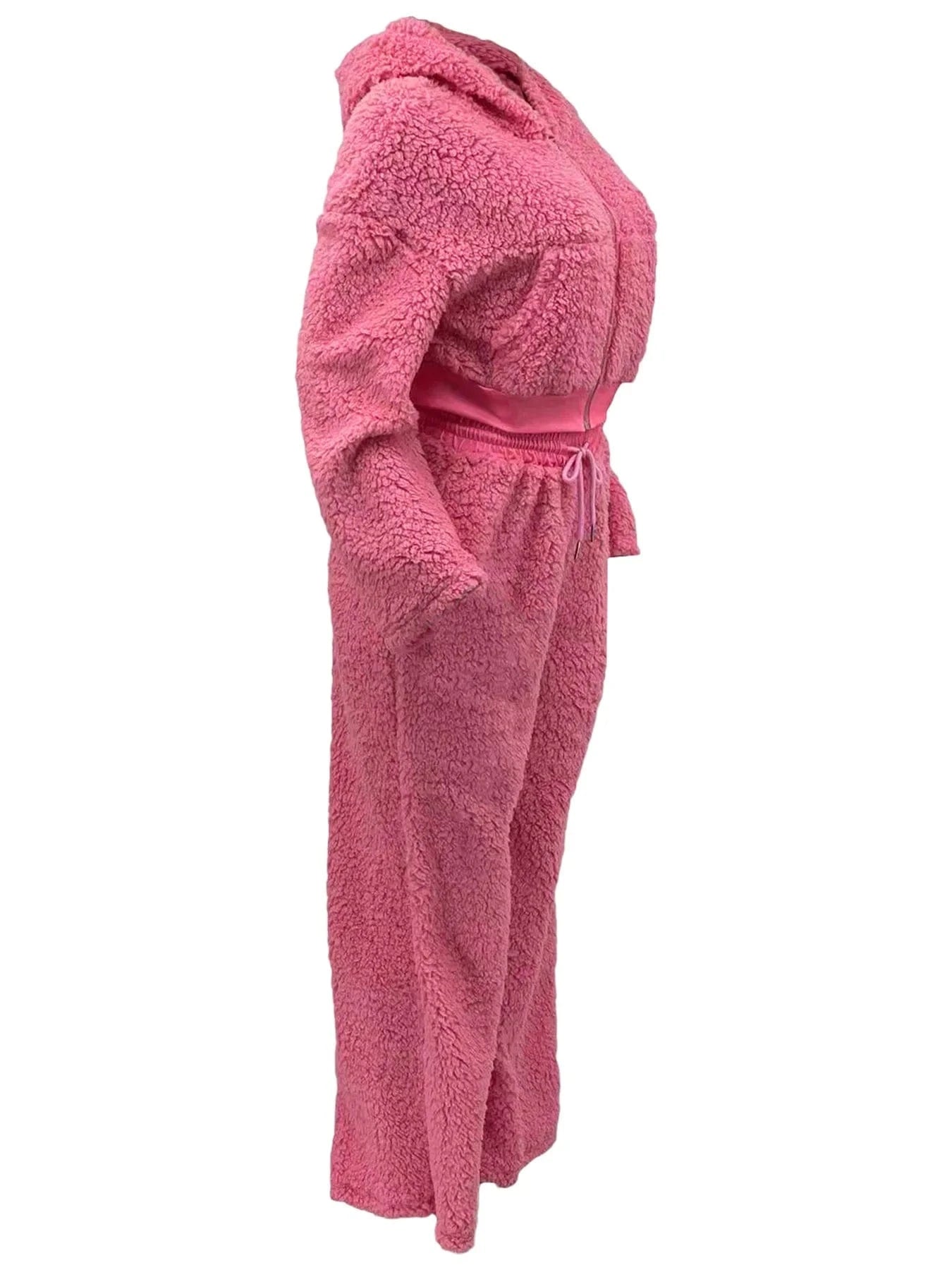 Warm Thick Fleece Jogger Set Women Woman Winter Fleece Sweat Suit Fuzzy Lounge Wear 2 PC Set
