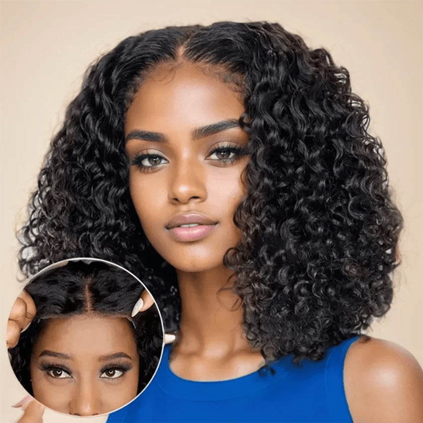 Water Curly Glueless Bob Wig (10–16 Inch Options) - SN Wigs & More