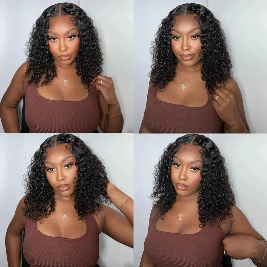 Water Wave Bob Glueless Preplucked Human Wigs Ready To Go 13X4 Frontal Brazilian Wigs On Sale HD Transparent Lace Wig
