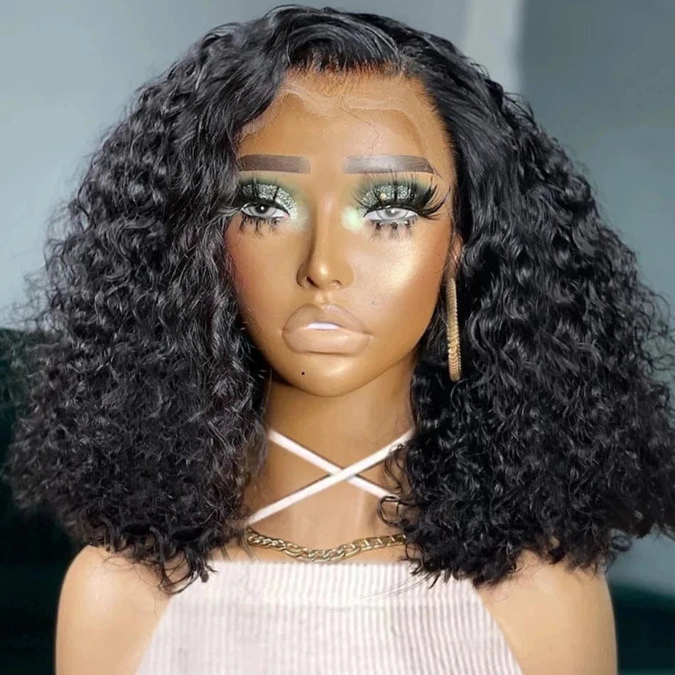 Water Wave Bob Glueless Preplucked Human Wigs Ready To Go 13X4 Frontal Brazilian Wigs On Sale HD Transparent Lace Wig