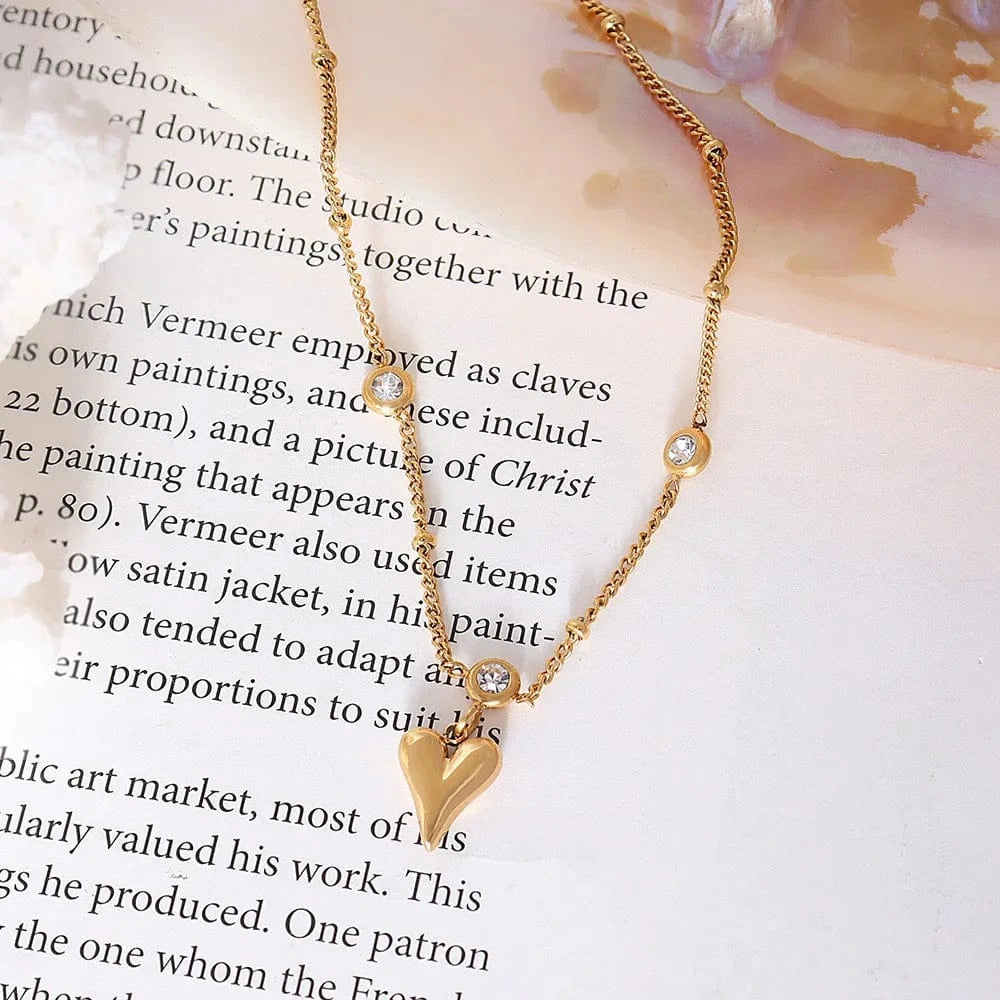 Waterproof / Gold Wholesale New Zircon Three-dimensional Love Heart Pendant 18K Gold Plated Ankle Chain Foot Jewelry Anklets