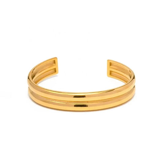 Waterproof / Picture / BG904 BG904 Minimalist Women Dainty Layer Chunky 18K PVD Gold Plated Stainless Steel Bracelet Opening Bangle