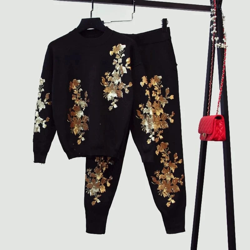 WC2202 Womens New Arrivals Ladies Sweater For Winter Crewneck Sweater Women Top Seller Fabric Pearl Decorations