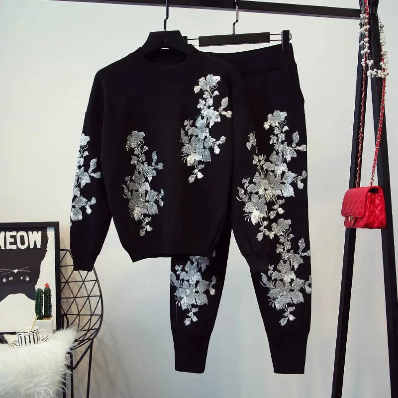 WC2202 Womens New Arrivals Ladies Sweater For Winter Crewneck Sweater Women Top Seller Fabric Pearl Decorations