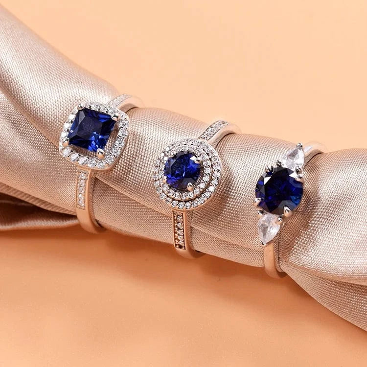 Wedding Handcrafted Jewelry & Accessories 925 Silver Sapphire Stone Ring Jewelry Women