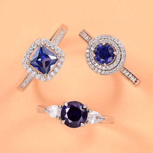 Wedding Handcrafted Jewelry & Accessories 925 Silver Sapphire Stone Ring Jewelry Women