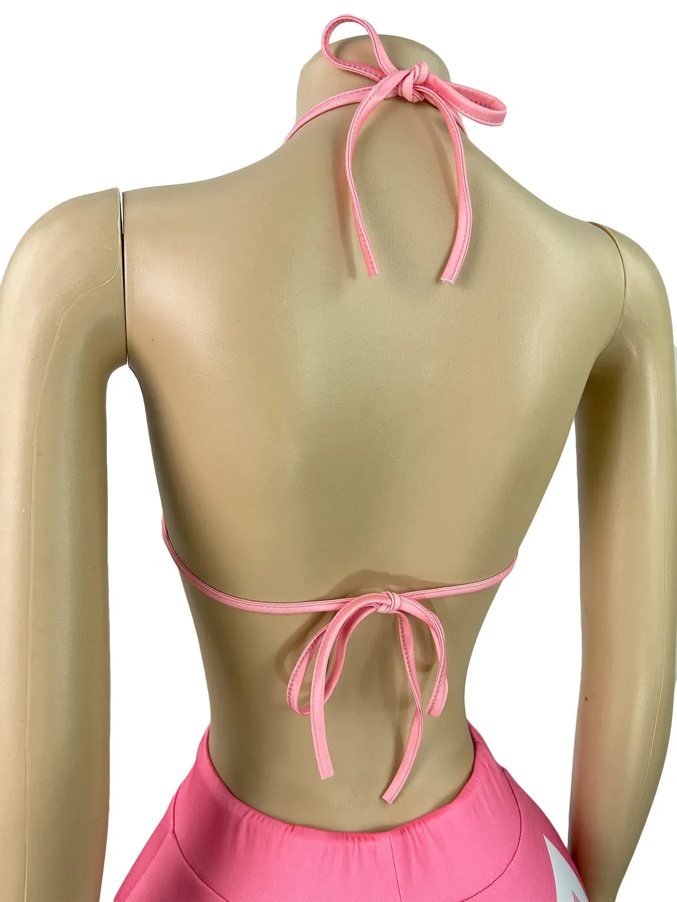 Weird Puss Contrast Patchwork 3 Piece Set Women Halter Strapless Tops+Cardigan Crop Jacket+Drawstring Shorts Sexy Sporty Outfits - SN Wigs & More