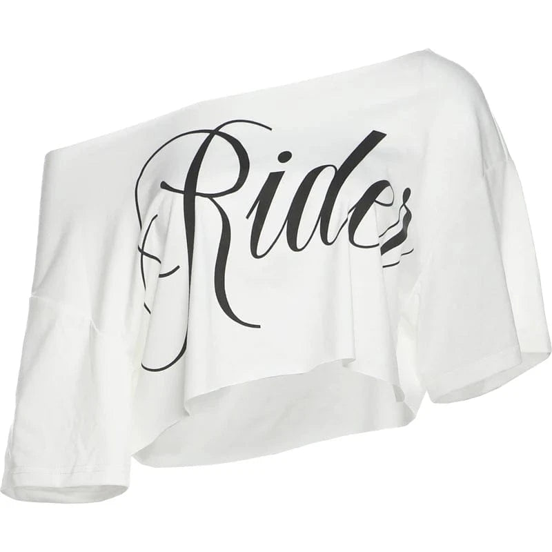 Weird Puss Letter Print Crop Tops Women Summer Trend Wild Biased Collar Street Skinny Simple Classic Streetwear Daily Soft Tees