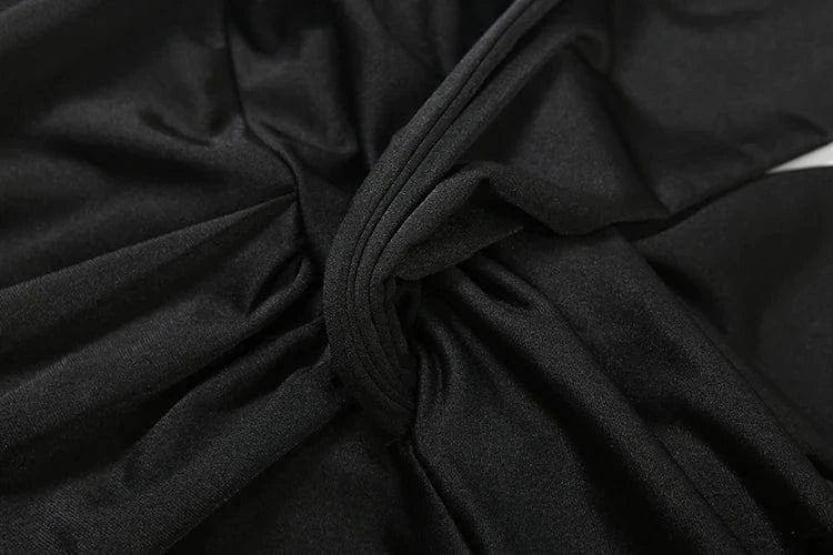Weird Puss Patchwork Halter Romper Women Ribbon Sleeveless Elastic Backless Workout Activewear Midnight Activity Slim Playsuits - SN Wigs & More