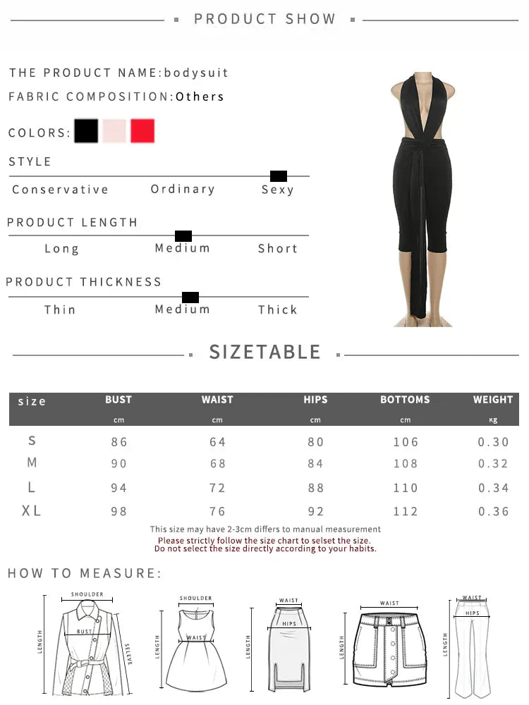 Weird Puss Patchwork Halter Romper Women Ribbon Sleeveless Elastic Backless Workout Activewear Midnight Activity Slim Playsuits - SN Wigs & More