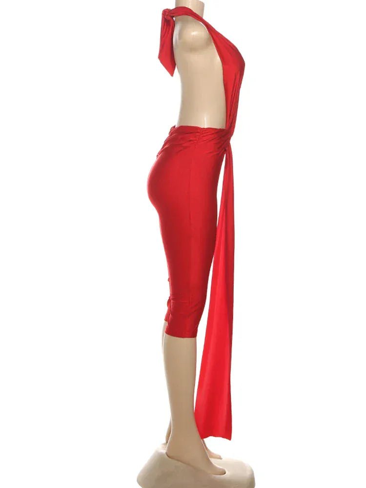 Weird Puss Patchwork Halter Romper Women Ribbon Sleeveless Elastic Backless Workout Activewear Midnight Activity Slim Playsuits - SN Wigs & More