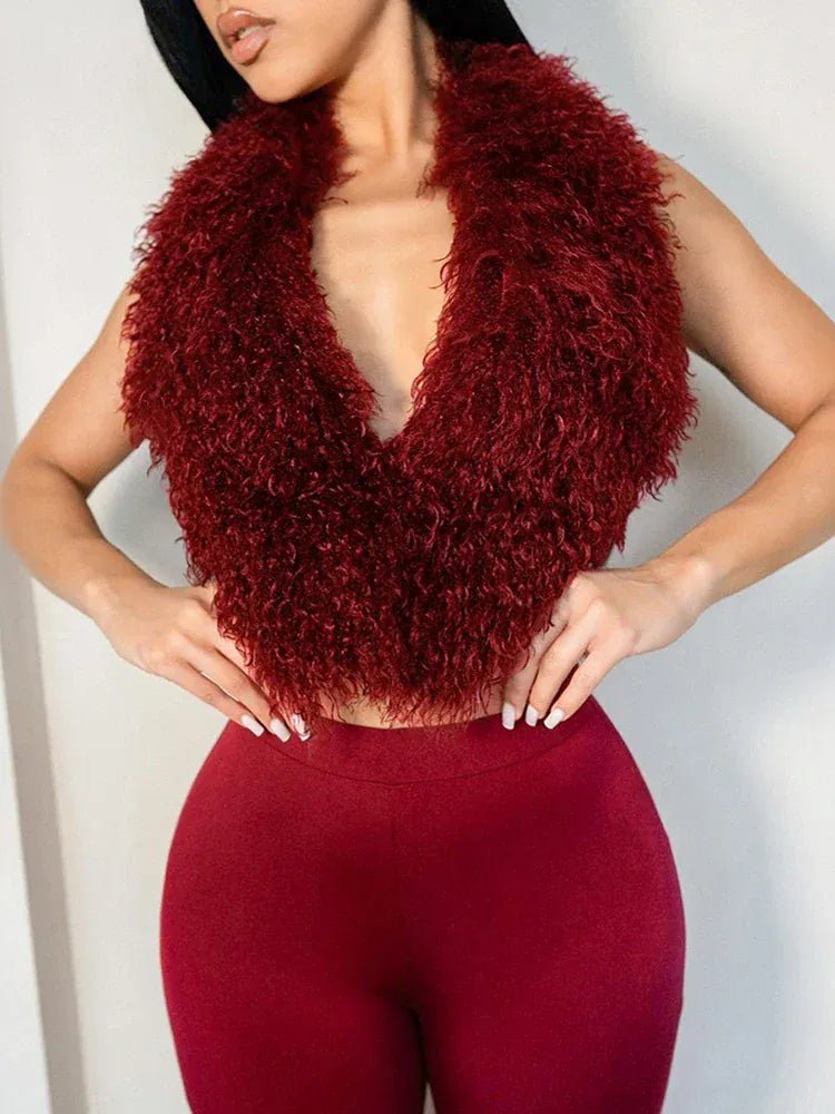 Weird Puss sexy 2 Piece Set Women Tracksuit hipster Halter Backless furry Tank Tops+leggings matching Sexy Streetwear Outfits - SN Wigs & More