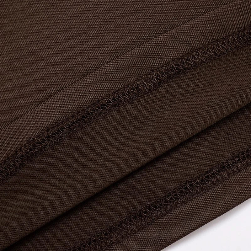 Weird Puss Sexy Casual 3 Piece Set Mesh Full Sleeve o - Neck Crop Tops+Shorts+Foot Cover Matching Autumn Trend Streetwear Outfits - SN Wigs & More