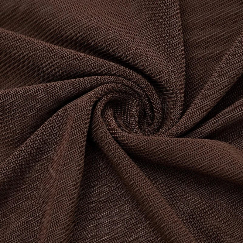 Weird Puss Sexy Casual 3 Piece Set Mesh Full Sleeve o - Neck Crop Tops+Shorts+Foot Cover Matching Autumn Trend Streetwear Outfits - SN Wigs & More