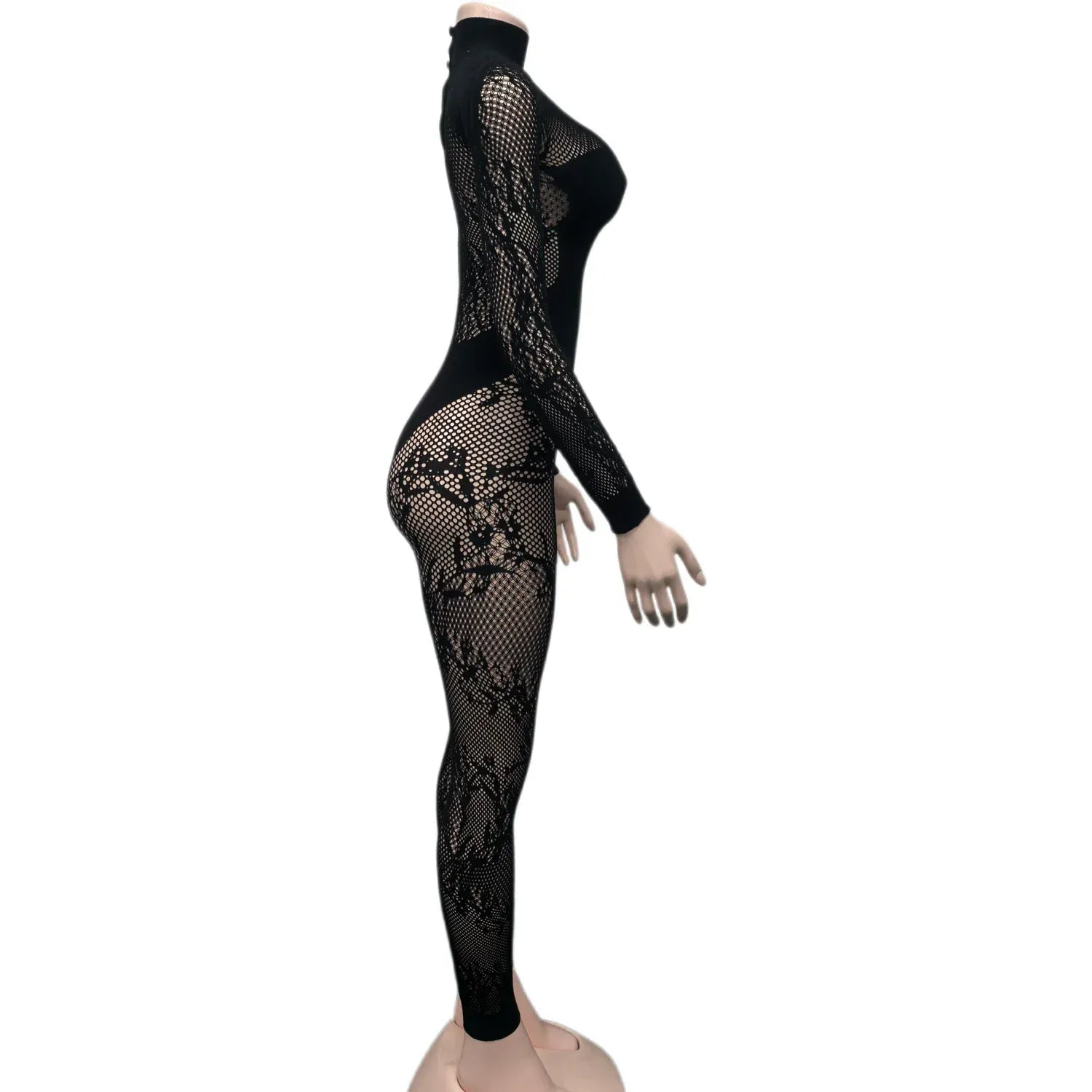 Weird Puss Sexy Hipster Jumpsuit Women Jacquard Coquette Patchwork Skinny Stretch Midnight Club Activity Button Workout Overalls - SN Wigs & More