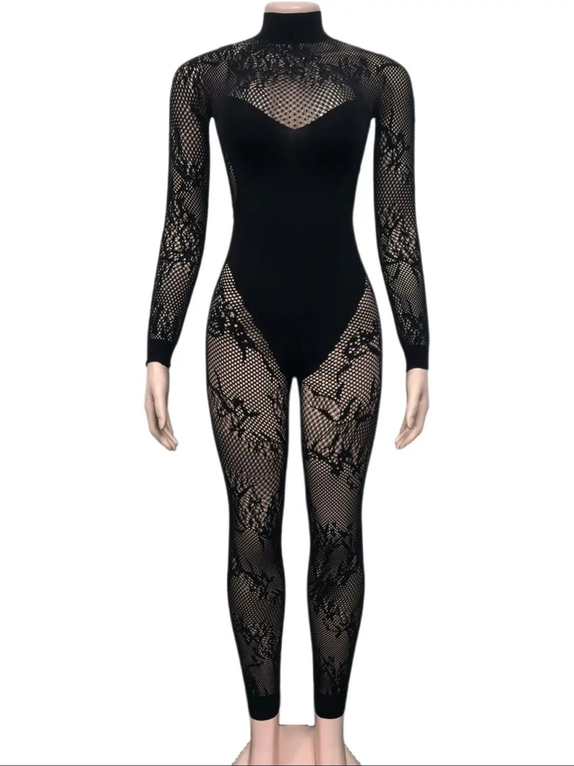 Weird Puss Sexy Hipster Jumpsuit Women Jacquard Coquette Patchwork Skinny Stretch Midnight Club Activity Button Workout Overalls - SN Wigs & More