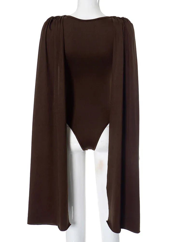 Weird Puss Tassel Swing Collar Bodysuit Women Chic Elegant Hipster Summer Fashion Sleeveless Wild Basic Midnight Stretch Tops - SN Wigs & More